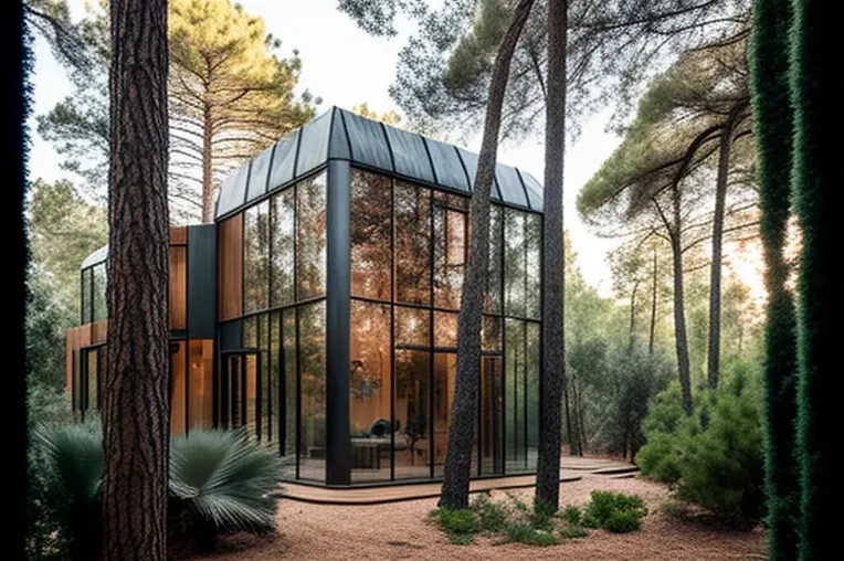 Disfruta de vistas impresionantes desde esta Casa construida con ladrillo, hormigón visto y pizarra en un bosque de Sevilla