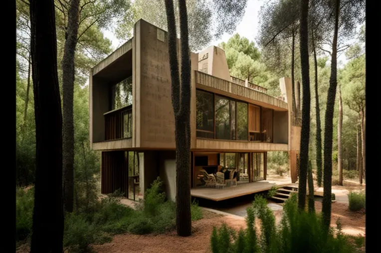 Escape a la privacidad y el lujo en esta Casa de arquitectura moderna con estacionamiento techado en un bosque de Sevilla