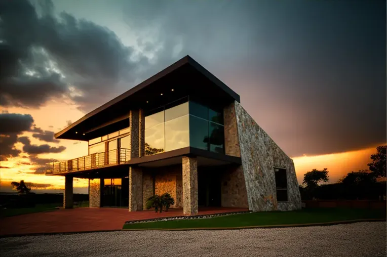 Villa de estilo mediterráneo con detalles naturales en Asunción