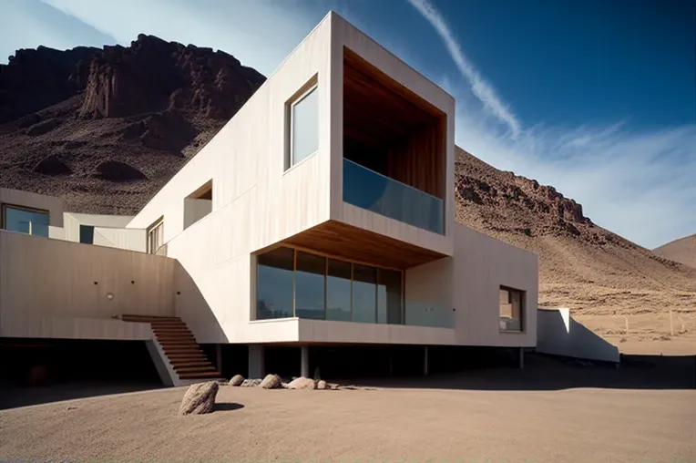 Casa de lujo minimalista con vistas impresionantes en las montañas de Iquique