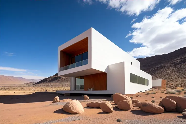 Materiales de alta calidad y sistema de iluminación exterior en esta casa minimalista en Iquique