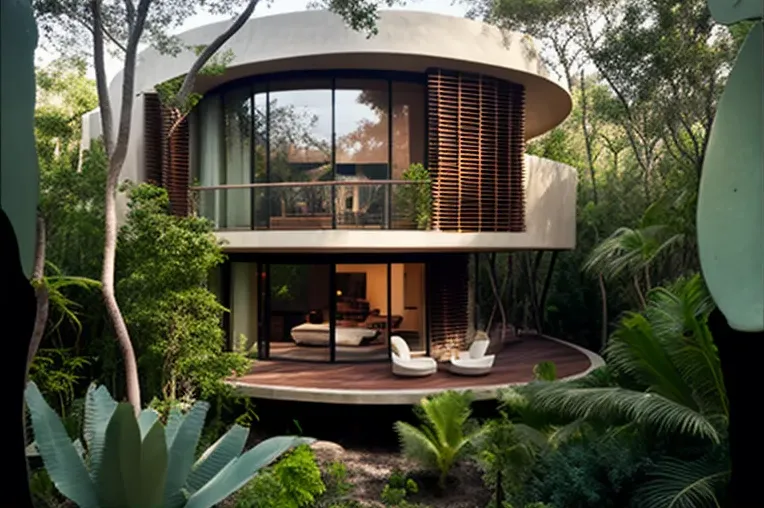 Escape a un paraíso de lujo en la selva: Villa de diseño con jacuzzi rodeado de vapor