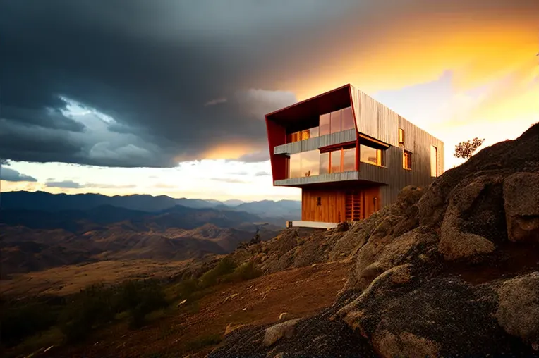 Espectacular casa moderna con vistas de montañas nevadas