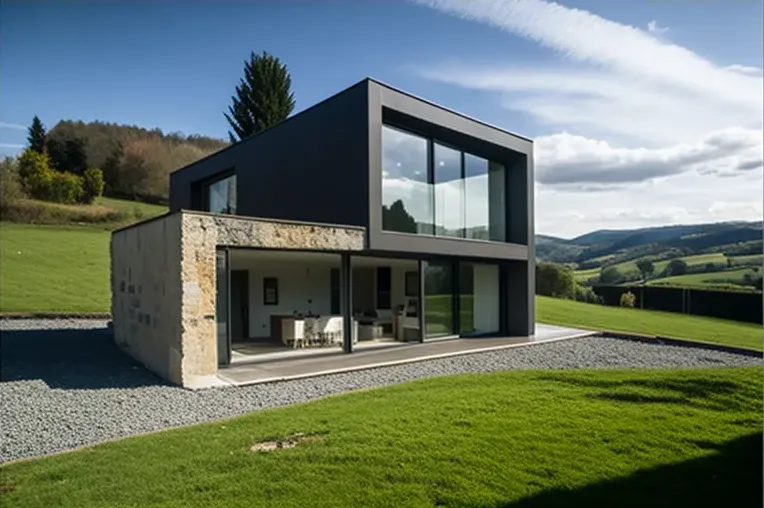 Estacionamiento techado y vistas panorámicas en la Casa de lujo en Cantabria