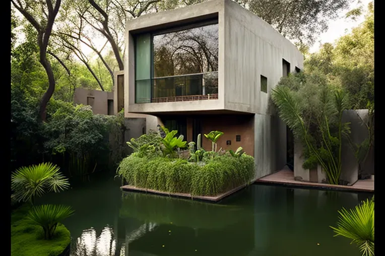 Escape a un paraíso natural en una casa construida en ladrillo, hormigón y piedra en Mexico City