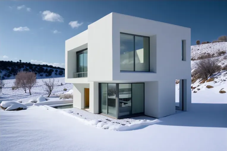 Un hogar de lujo en las montañas: casa de arquitectura moderna con estacionamiento techado