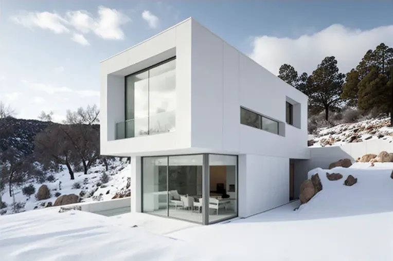 Vistas impresionantes y estilo moderno en esta impresionante casa de hormigón armado y marmol blanco en Toledo