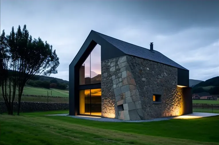 Fachada de Piedra Natural en esta Villa de Vanguardia en Cantabria