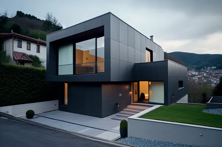 Espacios abiertos y vistas panorámicas en esta casa de lujo construida con madera laminada, hormigón armado y ladrillo