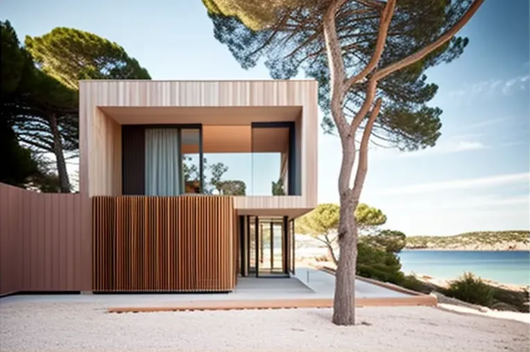 Oasis de lujo en Mallorca: Casa minimalista con vistas al mar y entrada privada con cascada