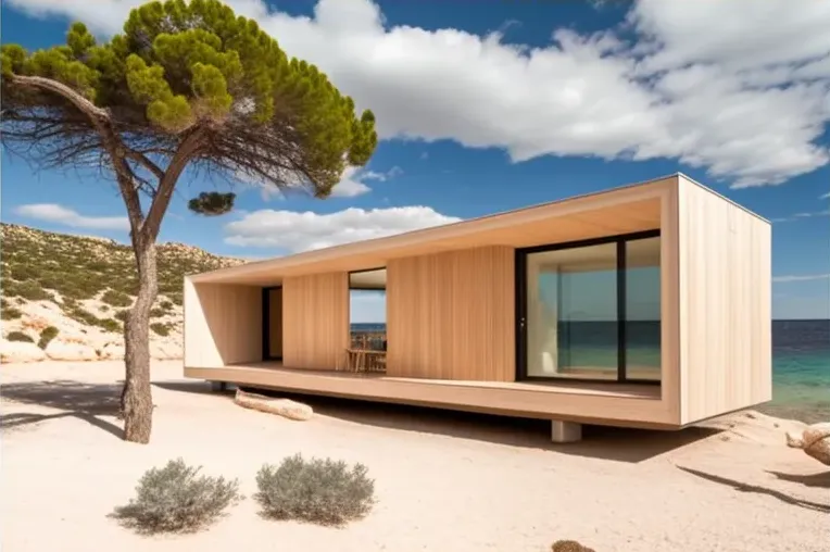 Vive en lujo en Mallorca: Casa minimalista con vistas al mar, materiales de alta calidad y entrada privada con cascada
