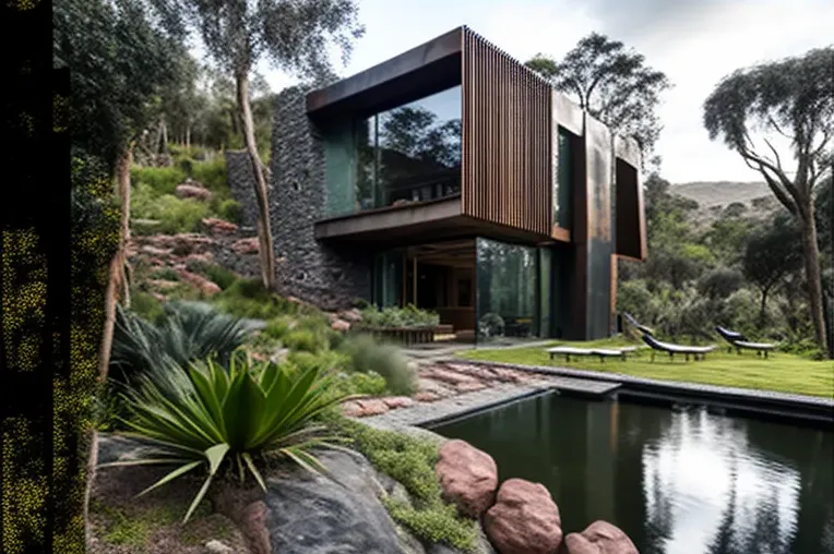 Sueño de arquitectura en la naturaleza: Villa con piscina y acero inoxidable en La Paz