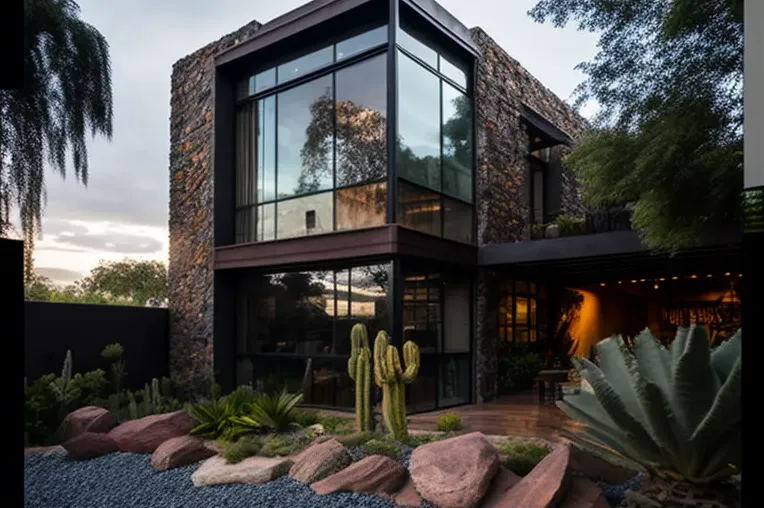 Casa de Piedra y Hormigón con Jardines Cascada en Guadalajara