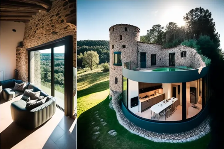 La Casa de Vidrio con vistas panorámicas: Estilo mediterráneo en Girona, España