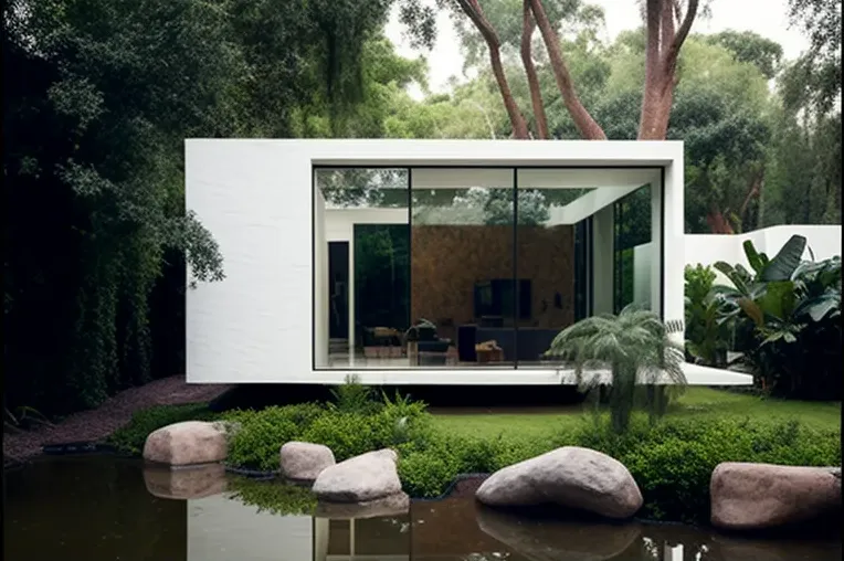 Casa minimalista con piscina privada en plena jungla