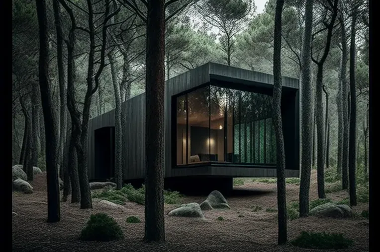 Casa moderna y sofisticada rodeada de naturaleza