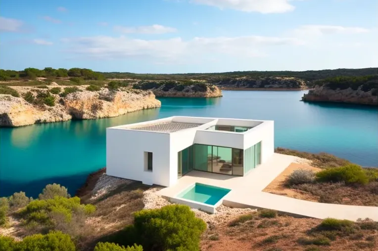 Lujosa propiedad con diseño high-tech y terrazas con vistas panorámicas en Menorca