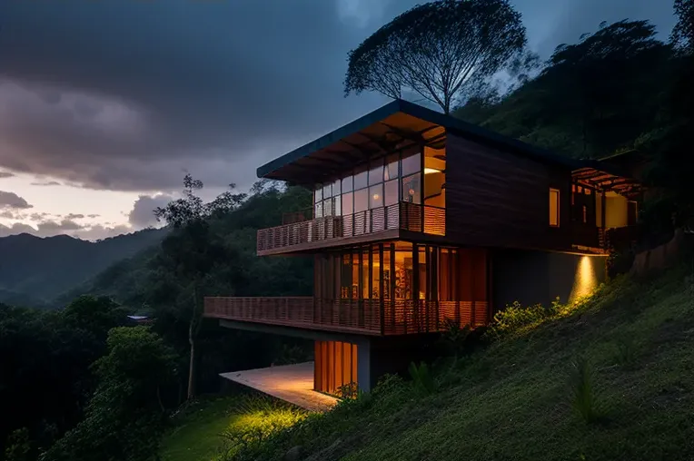 Armonía con la Naturaleza: Villa de Arquitectura Ecológica con Vistas a las Montañas Nevadas en Santa Cruz