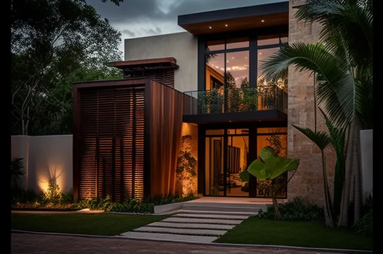 Diseño industrial y materiales naturales: Villa de lujo en Playa del Carmen