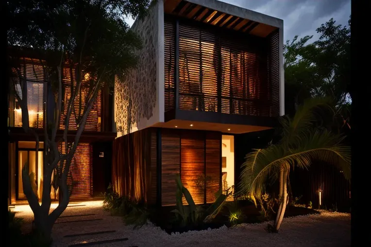 Vive en un ambiente cálido y acogedor en una villa con sistema de iluminación exterior en Playa del Carmen