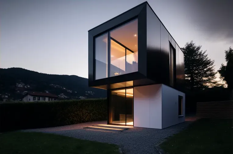 Arquitectura minimalista y naturaleza en equilibrio: Casa con vista del atardecer y entrada privada con cascada en San Sebastián