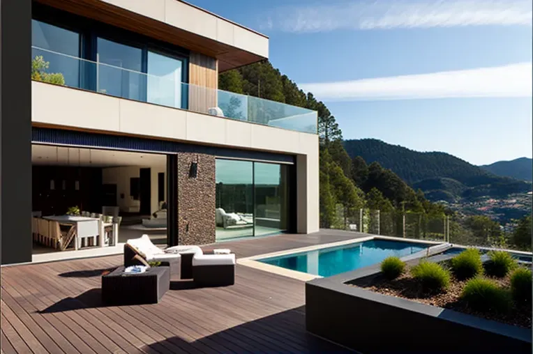 Villa mediterránea de lujo con vistas a las montañas nevadas en San Sebastián, España