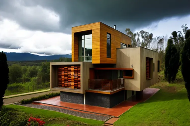 Diseño minimalista y materiales sostenibles en la villa ecológica