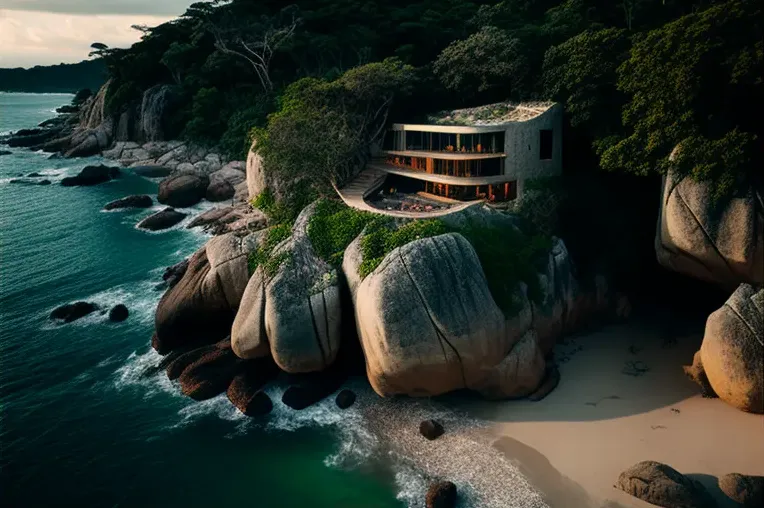 La belleza de la playa y el océano desde esta Villa de Estilo Mediterráneo en Rio de Janeiro