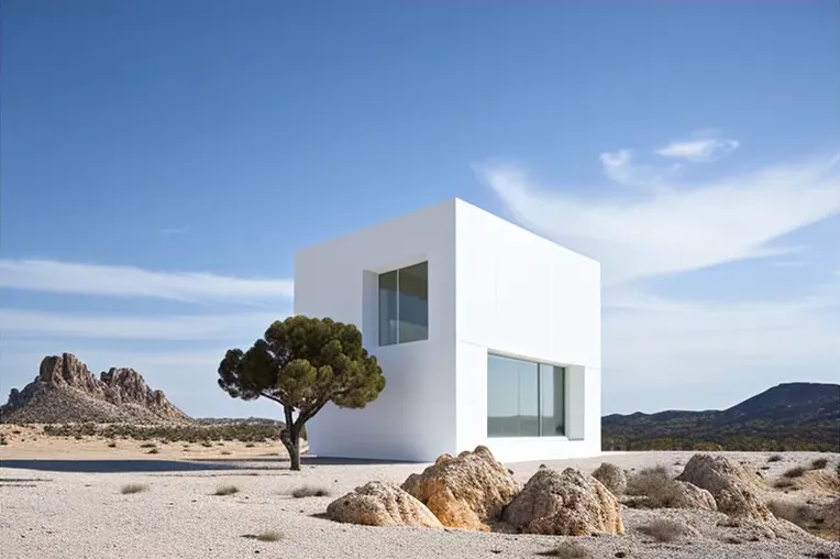 La naturaleza en casa: Casa minimalista con vistas impresionantes de las montañas nevadas en Valencia