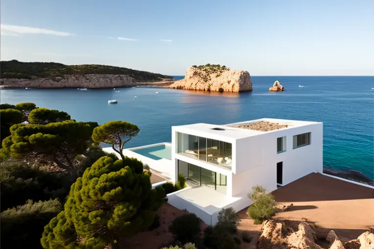 Retiro de Lujo Cerca de la Playa con Terrazas Panorámicas en Ibiza