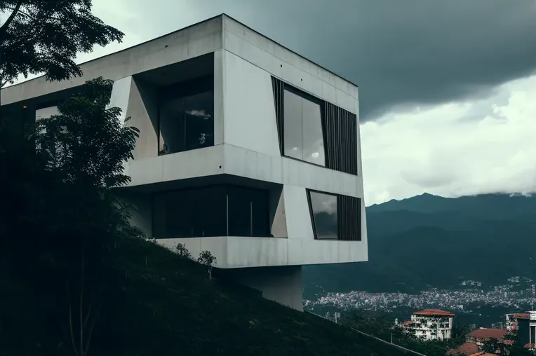 La Belleza de las Montañas Nevadas: Casa Minimalista con Vistas impresionantes