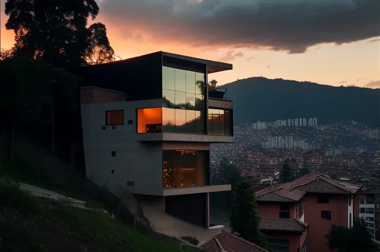 La Elegancia del Minimalismo: Casa con Fachada Elíptica y Vistas impresionantes