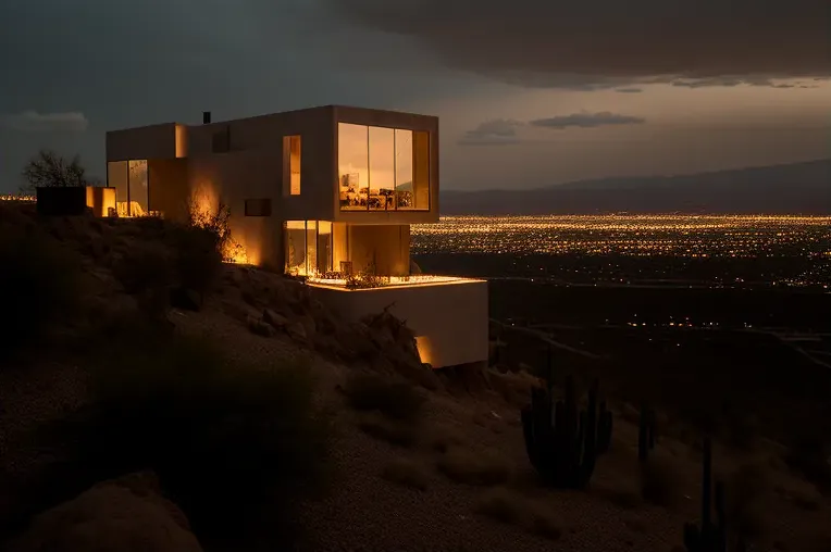 Lujosa propiedad contemporánea con vistas a las montañas nevadas en San Miguel de Allende