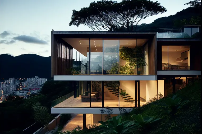 Experimenta la vida lujosa en esta villa de arquitectura moderna con vistas al mar