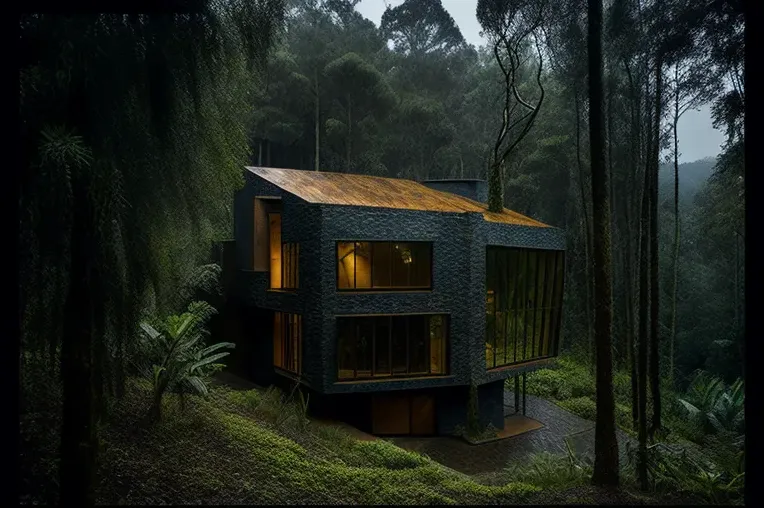 Eco-lujo en el bosque: Casa con curvas imposibles y piscina en Bogotá