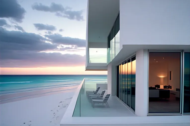 Villa minimalista de lujo frente al mar en Cancún