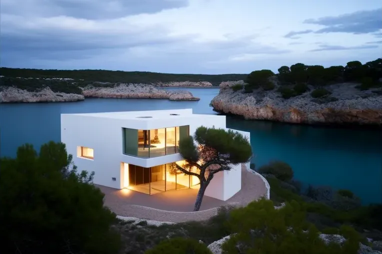 Sueño de bambú: Casa de arquitectura de diseño con vistas panorámicas en Menorca