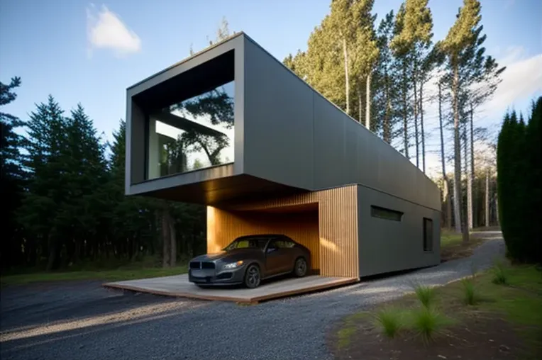 Refugio minimalista en la naturaleza: Villa con garaje privado y estacionamiento techado en Puerto Varas