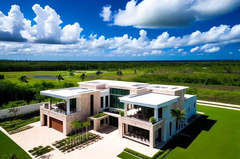 Diseño contemporáneo con detalles de piedra natural y vidrio en Punta Cana