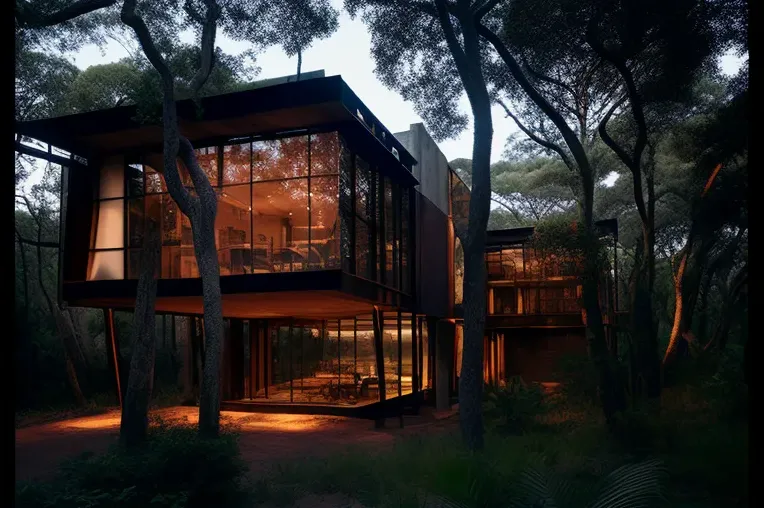 Villa de estilo high-tech con acabados de alta calidad y rodeada de naturaleza en Montevideo