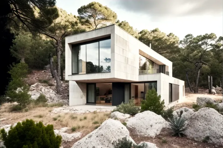 Oasis de tranquilidad con fachada de piedra natural y techos altos en Mallorca