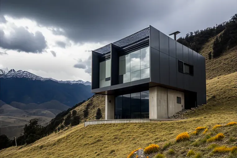 Arquitectura sostenible y vistas espectaculares en las montañas nevadas