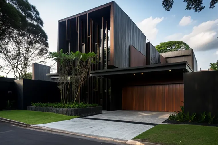 Villa high-tech con jardines con cascadas en São Paulo, Brasil