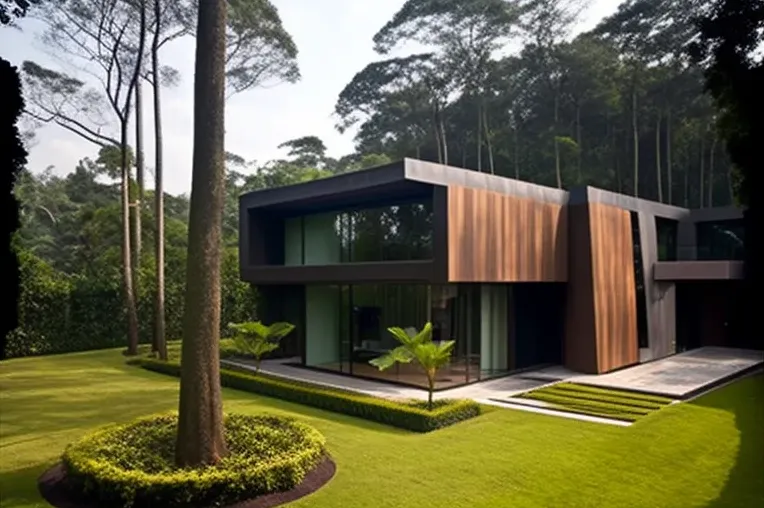 Arquitectura de vanguardia y jardines con cascadas en villa privada en São Paulo