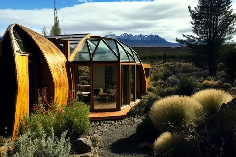 Diseño sostenible y belleza natural en esta Casa de hormigón, bambú y hormigón armado en Puerto Natales