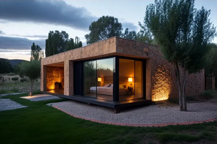 Casa de lujo construida en hormigón visto, bambú y fibra de carbono