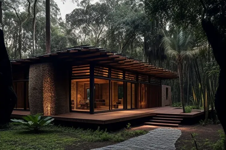 Casa de lujo con diseño único y vistas panorámicas en un bosque de Trujillo