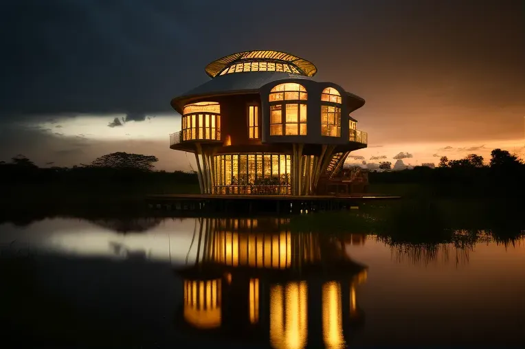 La Tecnología y la Naturaleza: Casa High-tech con vistas de las montañas nevadas