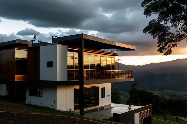 Casa de diseño avanzado con vistas impresionantes a las montañas en Cali