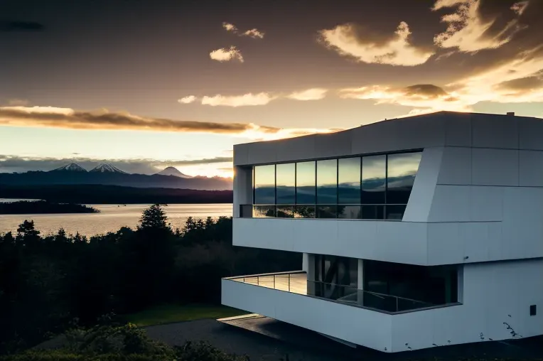 La joya arquitectónica: Casa moderna con piscina y terrazas en Puerto Varas